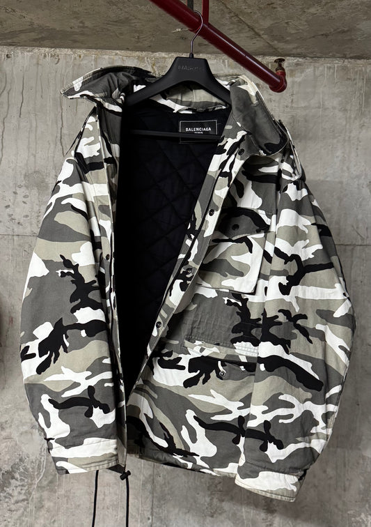 Balenciaga FW21 Snow Camo Asymmetrical Jacket