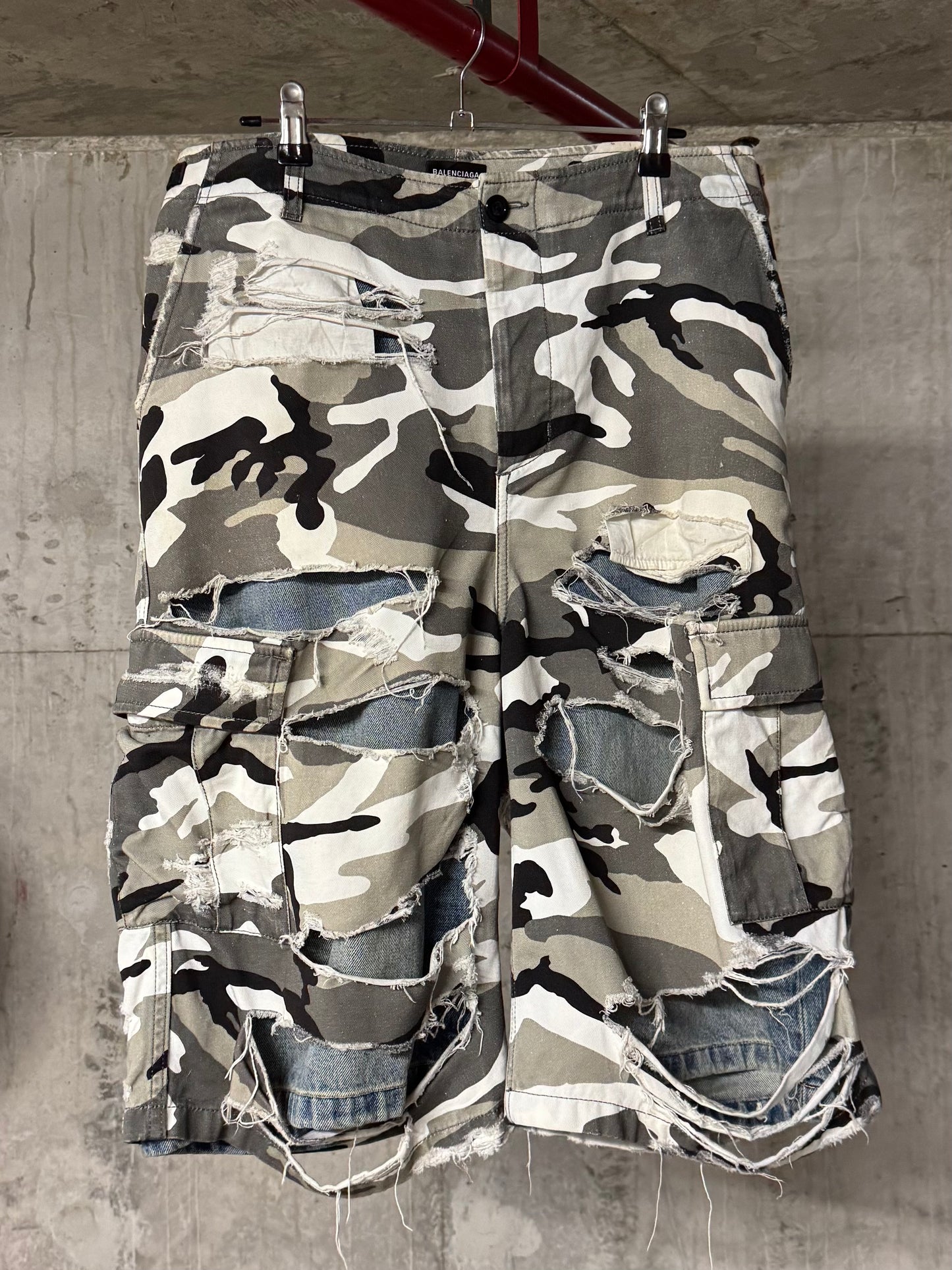 Balenciaga FW21 Trompe Loeil Camo Shorts