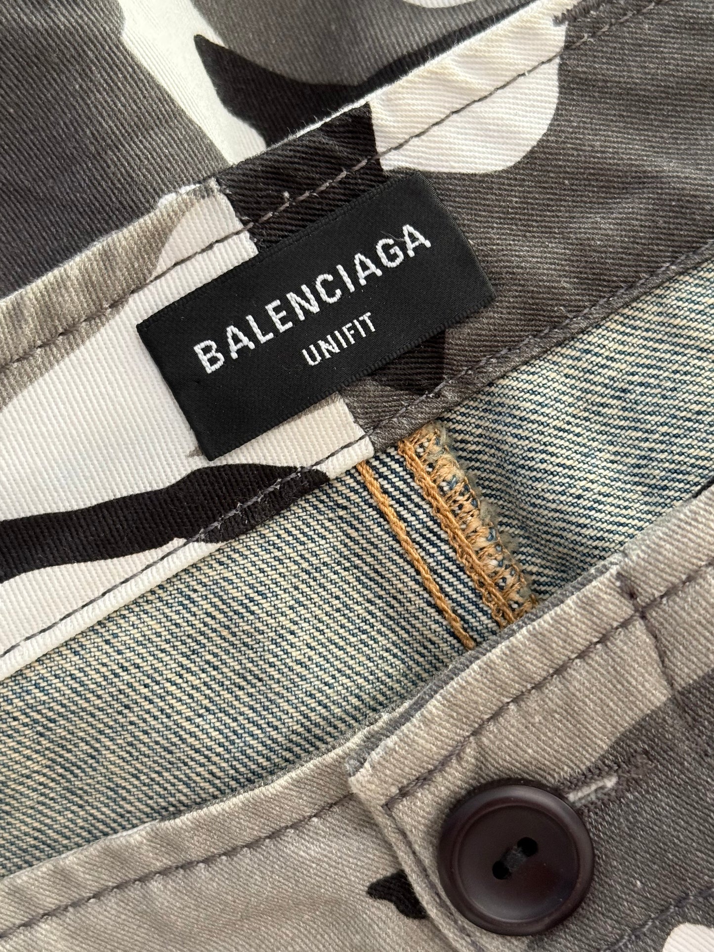Balenciaga FW21 Trompe Loeil Camo Shorts