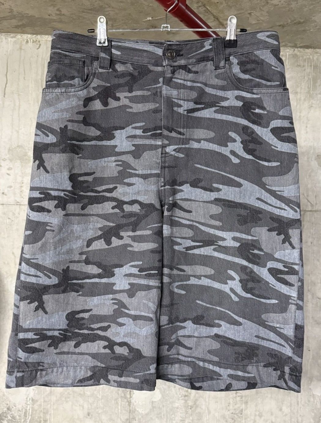 Balenciaga Skate Grey Camouflage Shorts