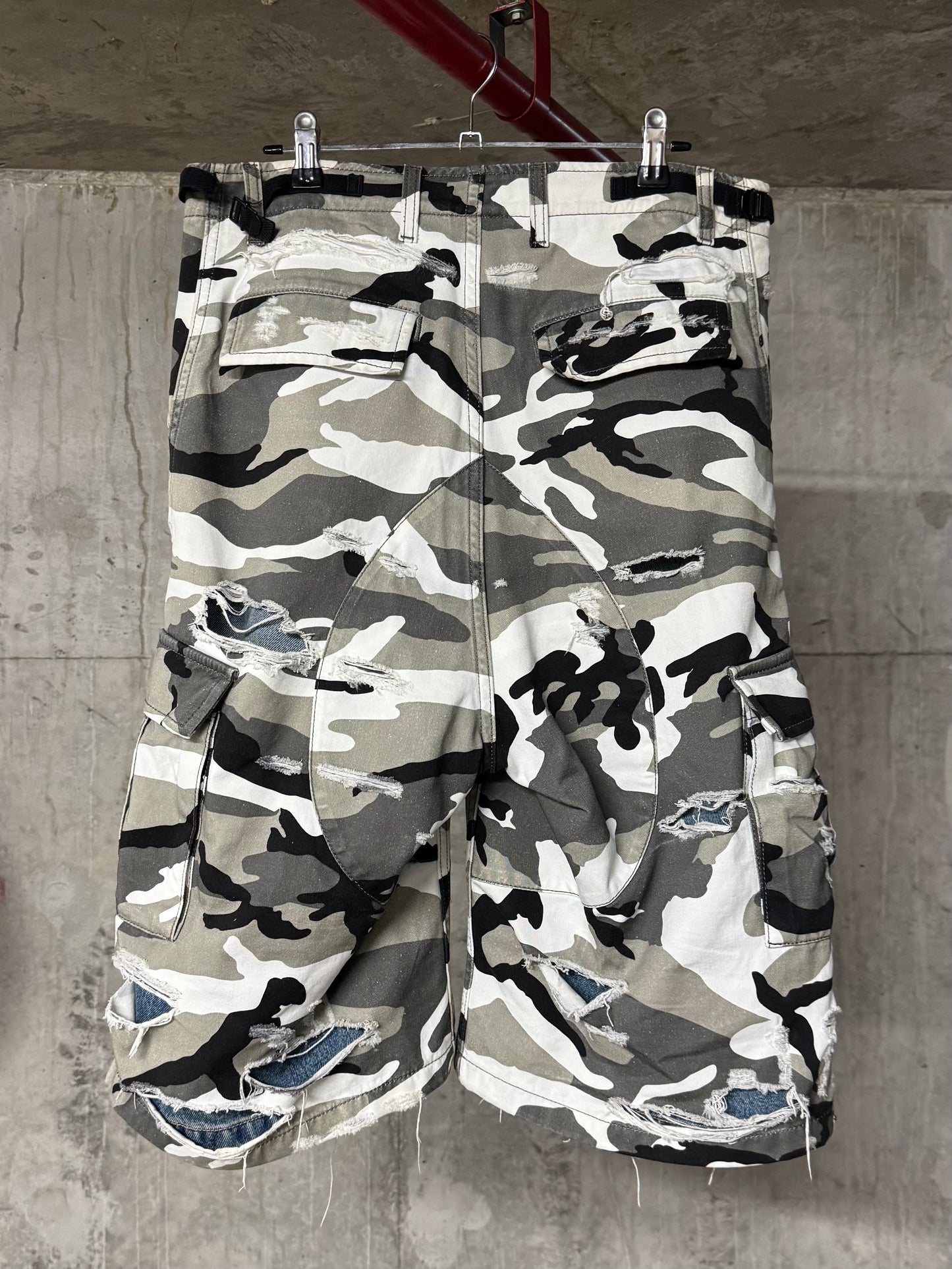 Balenciaga FW21 Trompe Loeil Camo Shorts