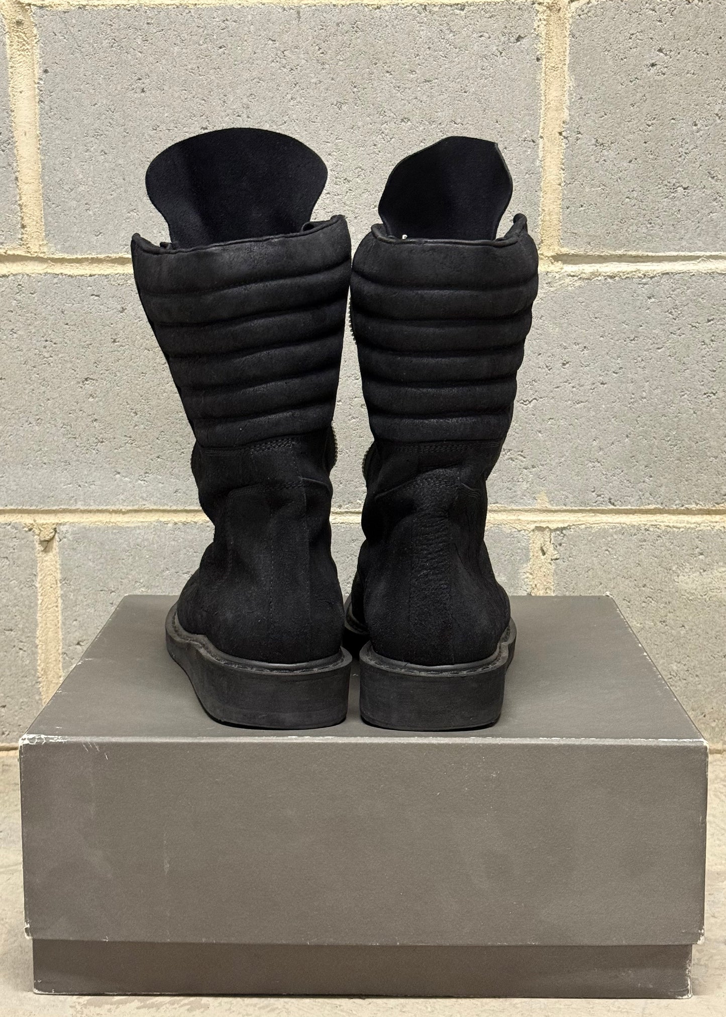 Rick Owens Suede Basket Creeper Mohawk Boots