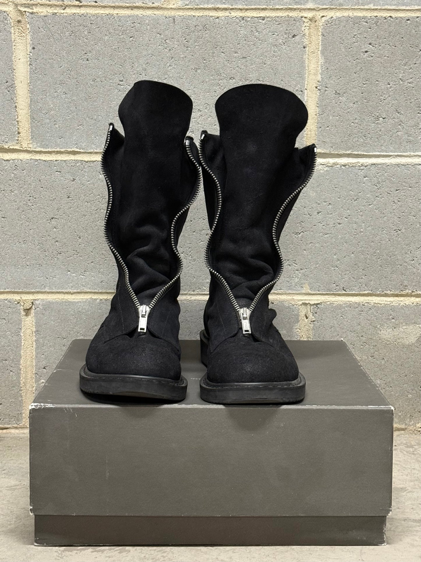 Rick Owens Suede Basket Creeper Mohawk Boots